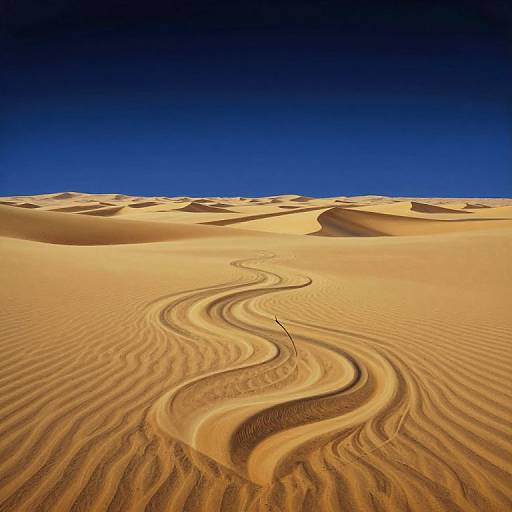 Surreal Desert Landscape with Flowing Sand Patterns