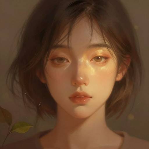 Serene Compassionate Face with Nature