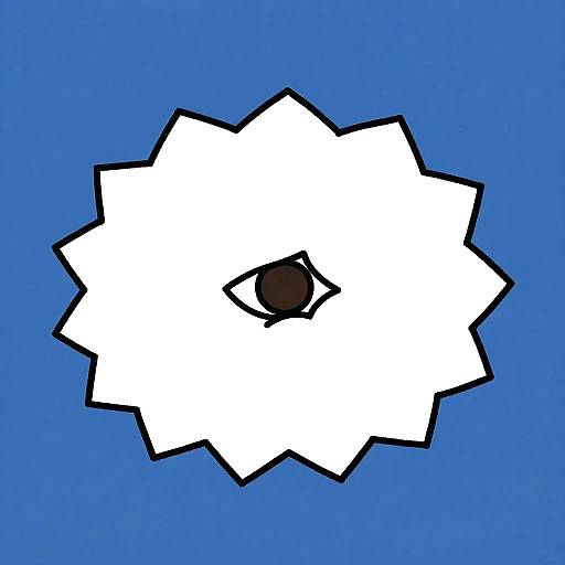 Abstract White Jagged Cloud with Dark Circle