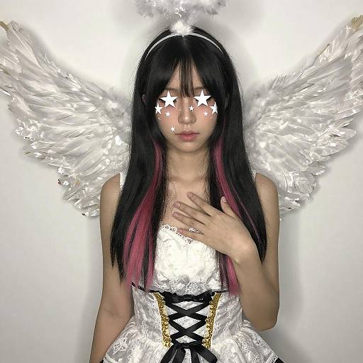 Asian Woman with Feathered Wings