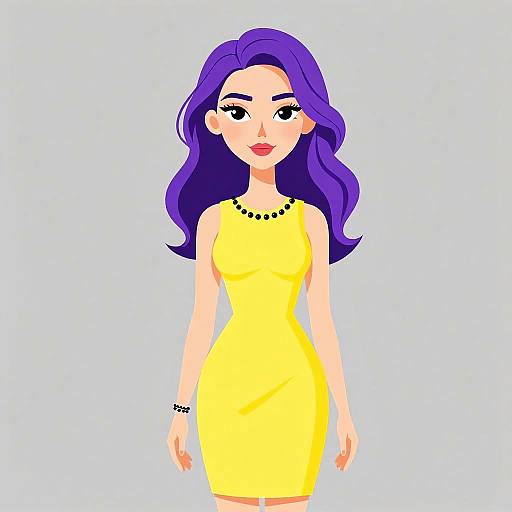 Modern Woman in Yellow Dress