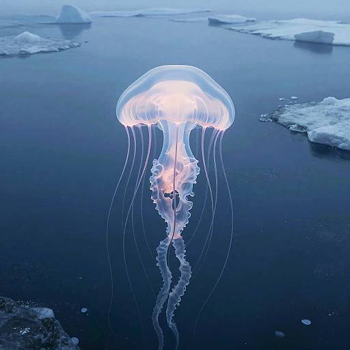 Luminous Alien Jellyfish on Ice