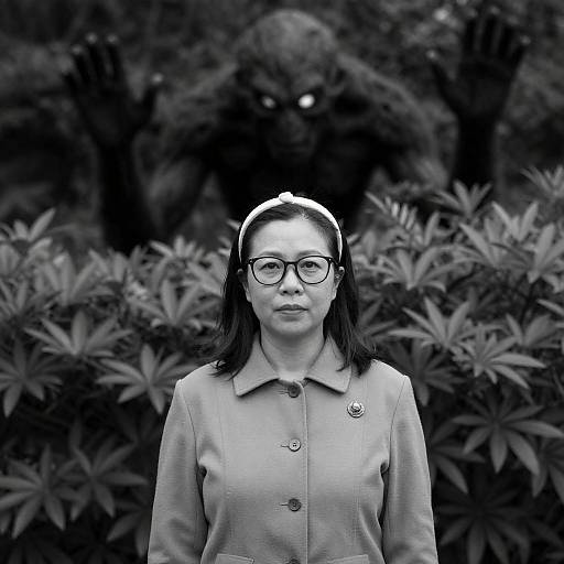 Mysterious Encounter in Black and White