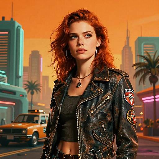 Retro-Futuristic Cyberpunk Female Portrait