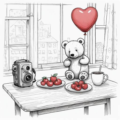Whimsical Fruit Feast with Polar Bear