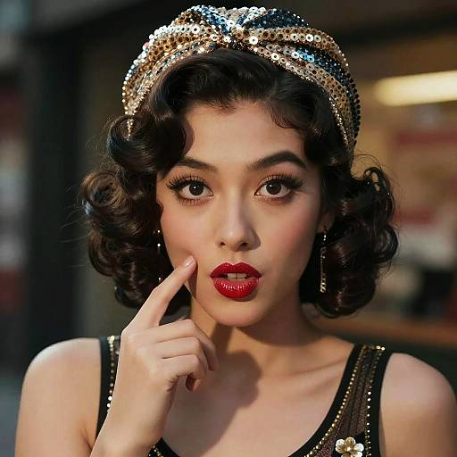 Ultra-Realistic 1920s Latina Performer Portrait