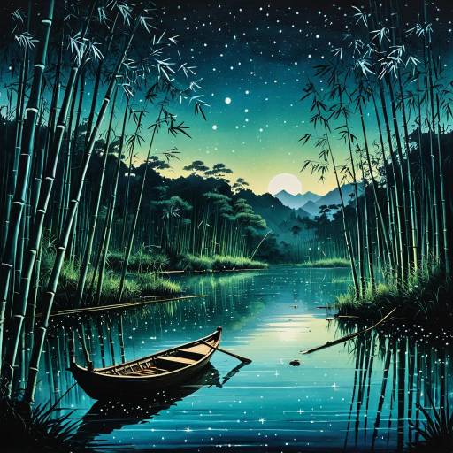 Serene Bamboo Forest at Twilight Serene Bamboo Forest at Twilight