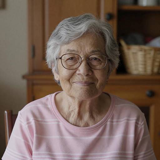 Cheerful Elderly Woman in Cozy Setting