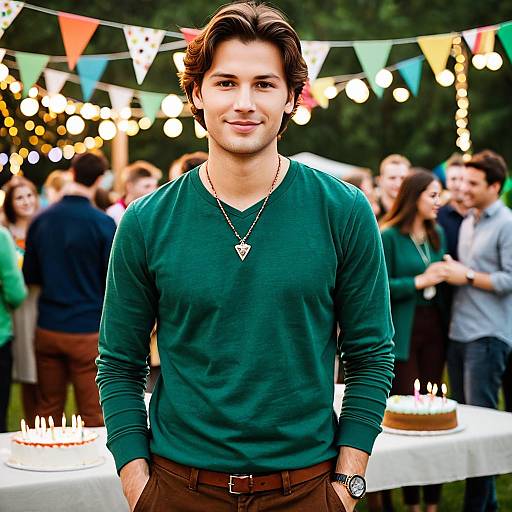 Young Man at Outdoor Birthday Party