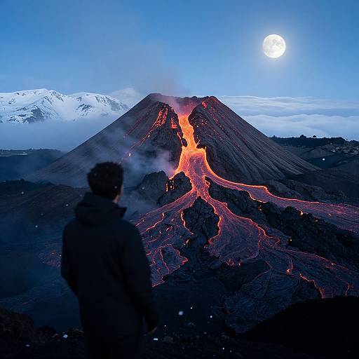 Hyperrealistic Volcano Timelapse Scene