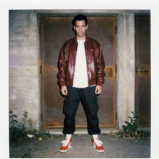 Confident Man in Varsity Streetwear