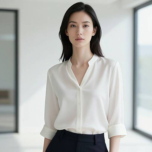 Elegant Woman in Minimalist Modern Setting