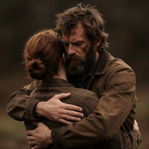 Emotional Embrace in Warm Tones