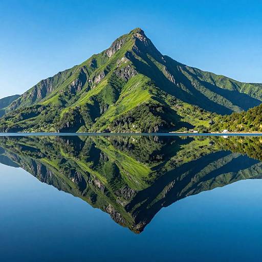 Majestic Mountain and Ocean Reflection