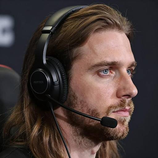 Intense Profile of a Caucasian Man