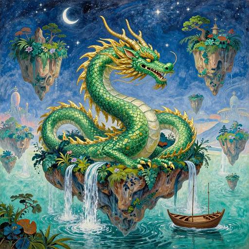 Impressionist Celestial Dragon Landscape