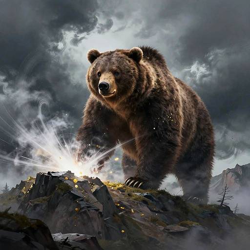 Mighty Dire Bear on Stormy Ridge