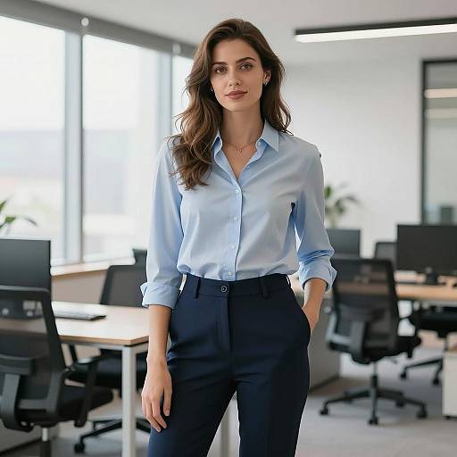 Confident Woman in Business Casual Attire