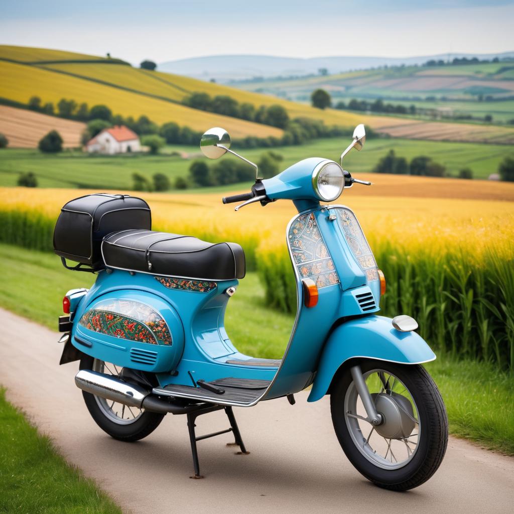 Charming Vintage Moped in Countryside