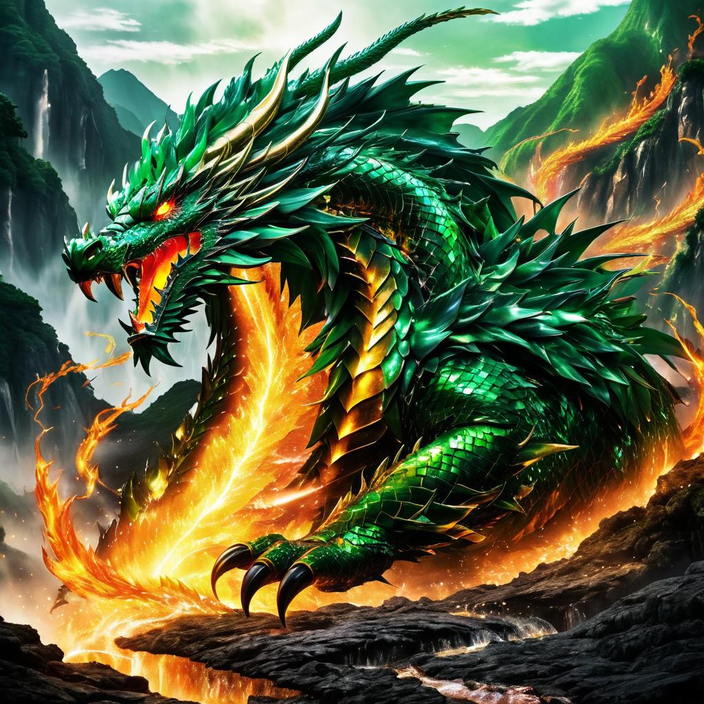 Fiery Battle of the Emerald Dragon