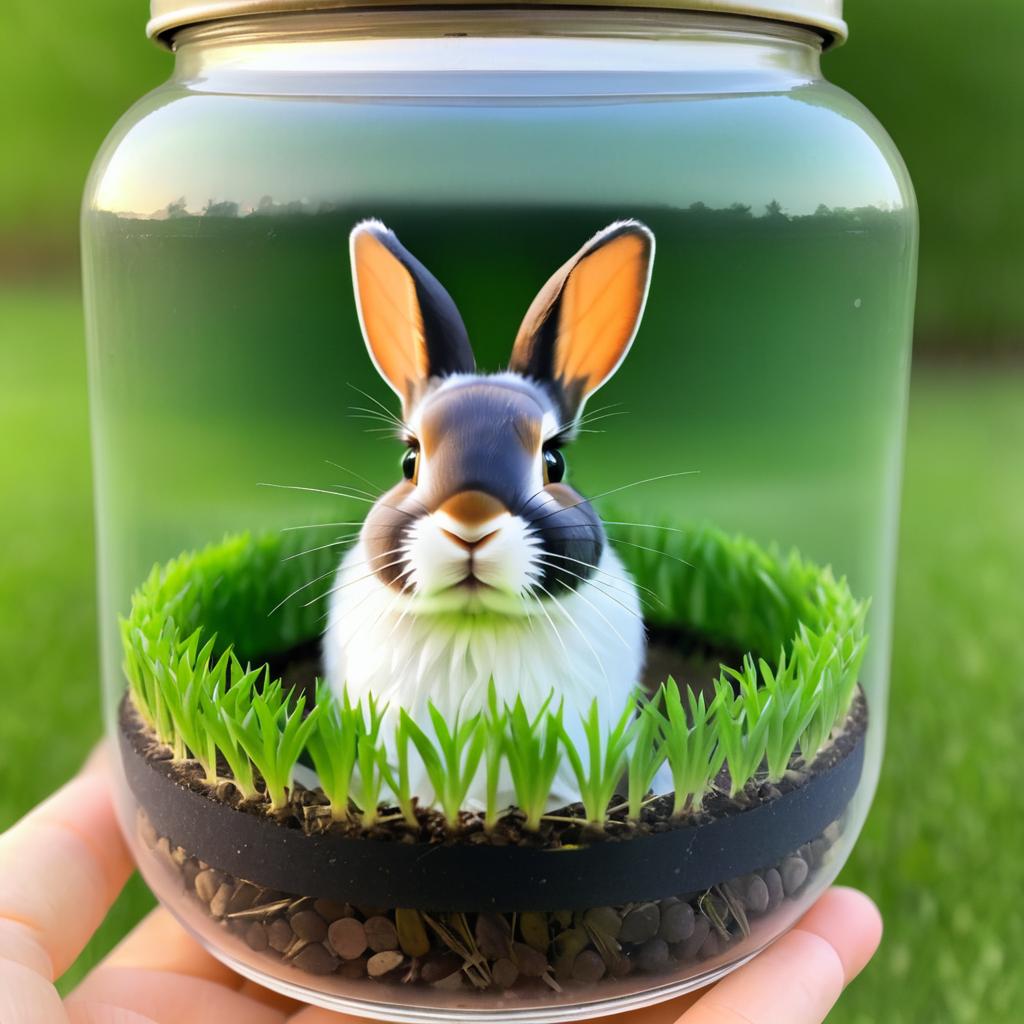 Cute Rabbit in a Jar Photo