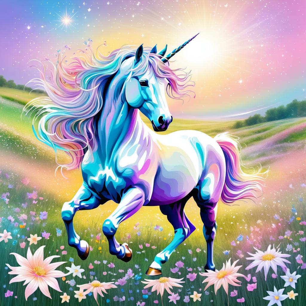 Unicorn Dancing in a Flower Field