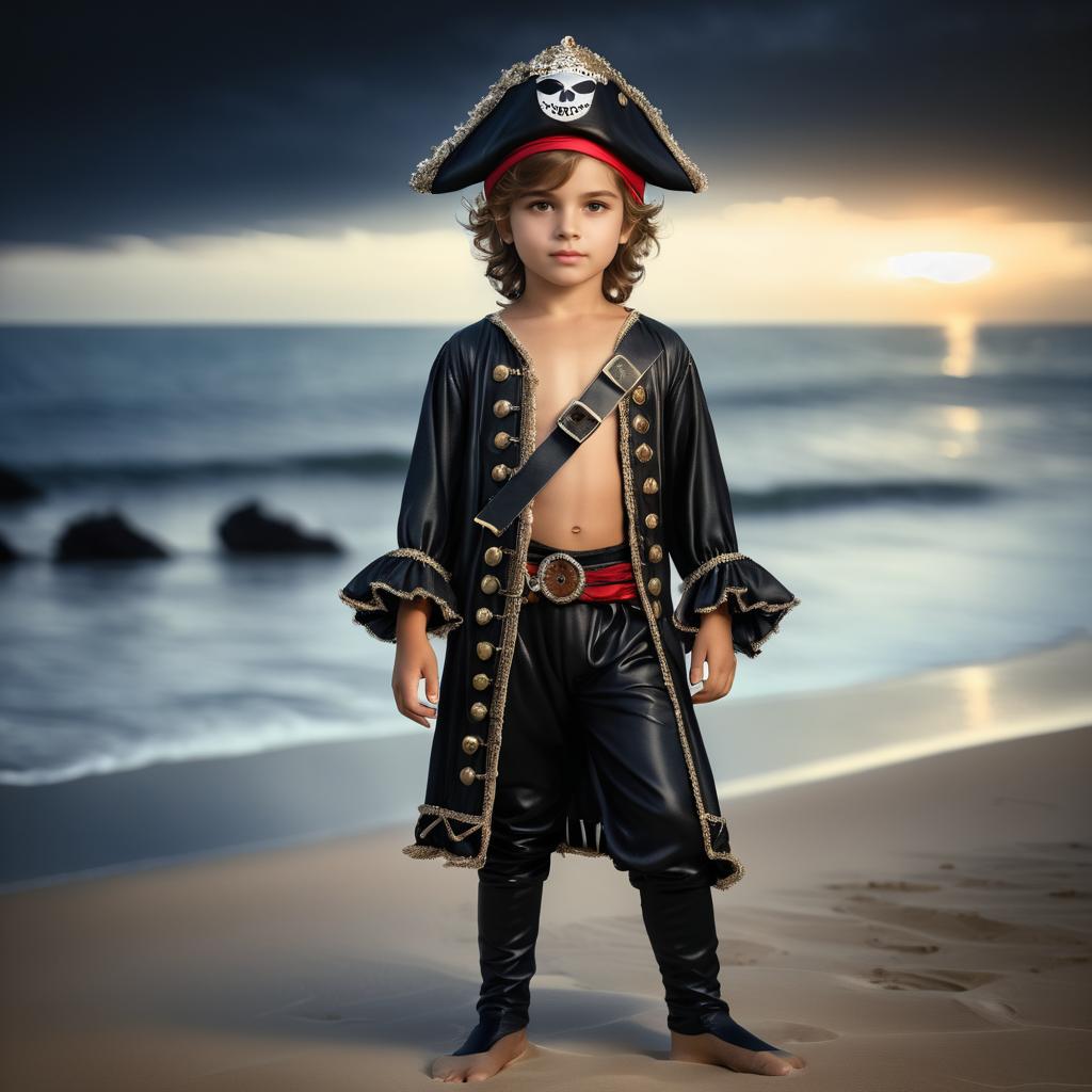 Charming Young Pirate on the Beach