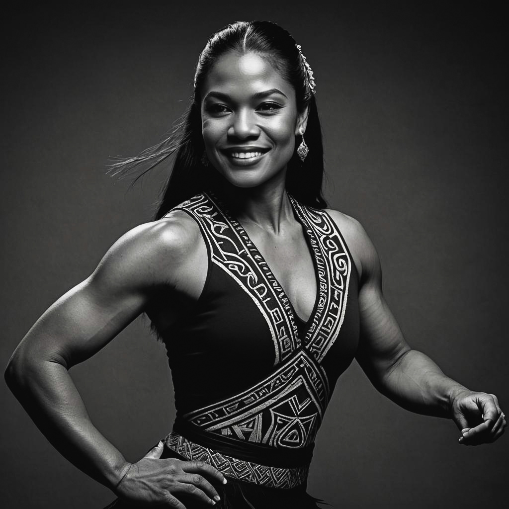 Vibrant Maori Dancer in Studio Shoot