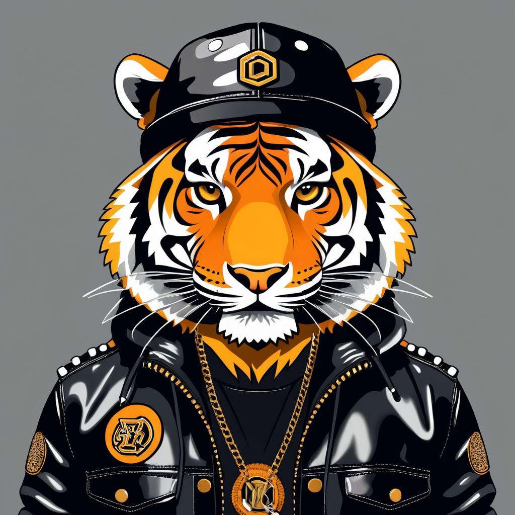 Cool Tiger Rapping in Urban Style