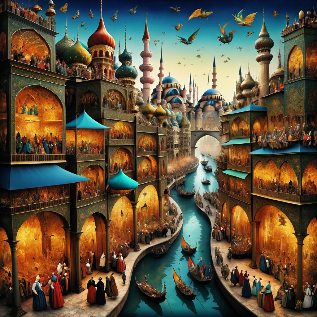 Surreal Bosch-Inspired Istanbul Urban Scene