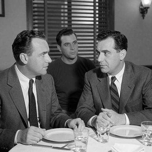 Mid-20th Century Men at Table