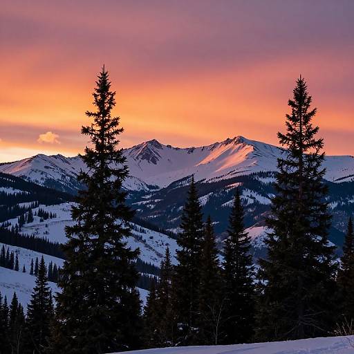 Sunset Over Snow-Covered Crested Butte