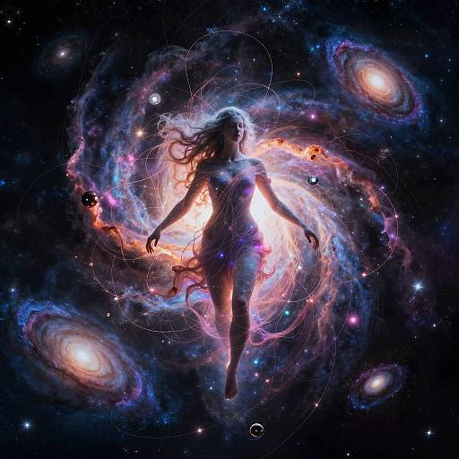 Cosmic Being Weaving Threads of Dreams