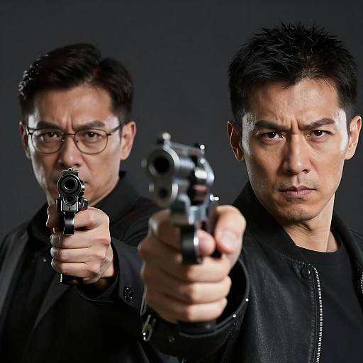 Dramatic Standoff with Revolvers