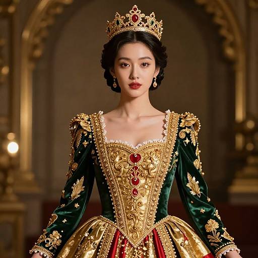 Regal Woman in Ornate Dress