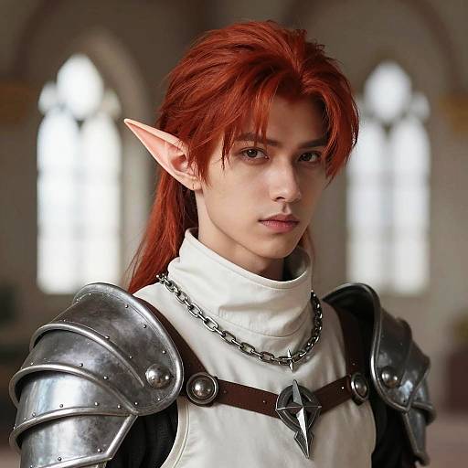 Young Male Elf in Medieval Armor