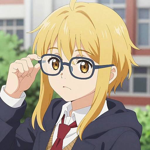 Blonde Anime Character in City
