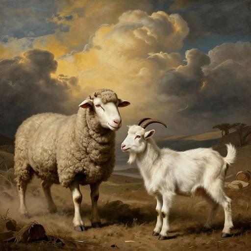 Giorgio Vasari Style Sheep and Goat