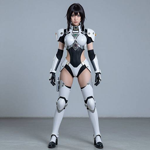 Woman in Exia Gundam Armor Cosplay