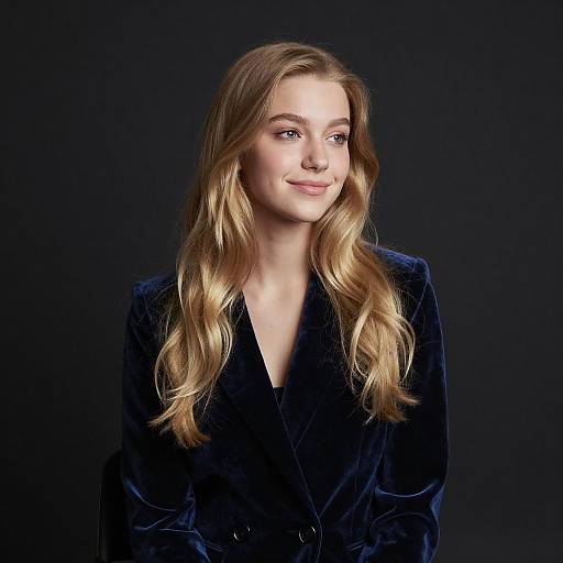 Portrait of Young Woman in Velvet Blazer