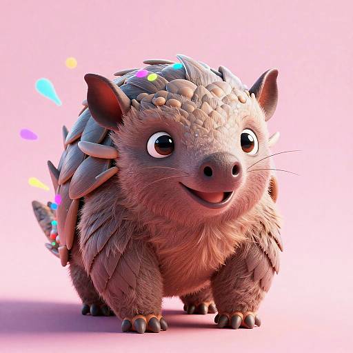 3D Render of Happy Baby Pangolin