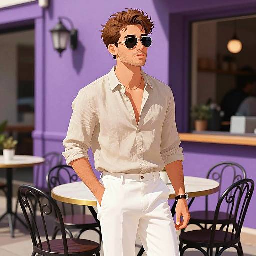 Sunlit Urban Casual Fashion Portrait