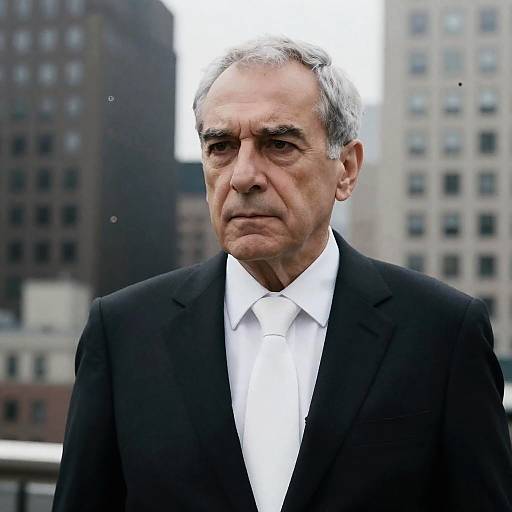 Serious Older Man in Urban Setting