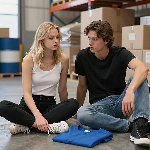 Intimate Moment in an Industrial Setting