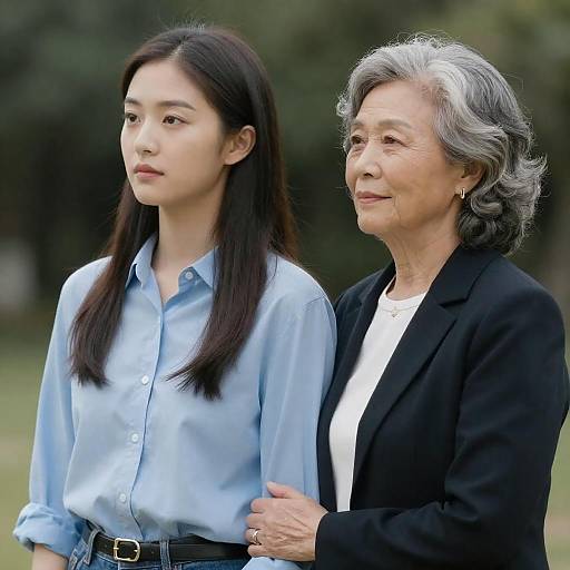 Tender Portrait: Young Woman and Senior