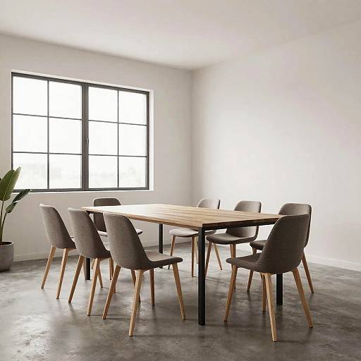 Realistic Room with Chairs and Table