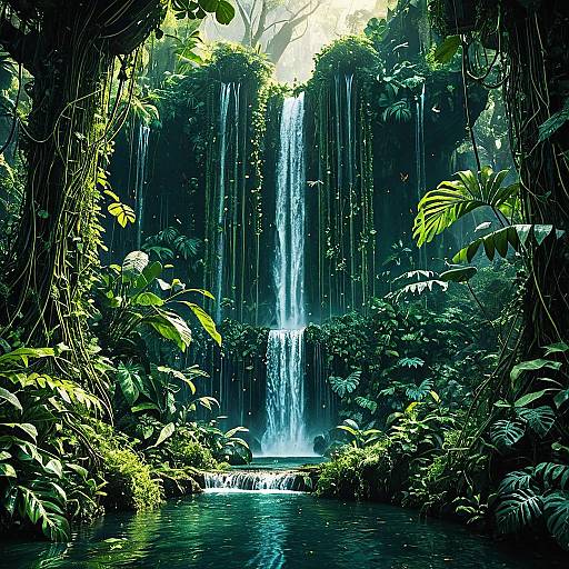 Enchanting Floating Jungle Fantasy Scene