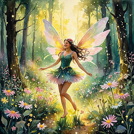 Enchanting Fairy Dancing in Magical Forest