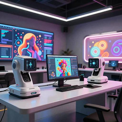 Futuristic AI Art Studio Collaboration