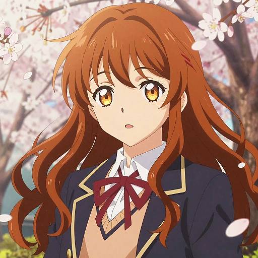 Anime Character with Hazel Eyes and Auburn Hair